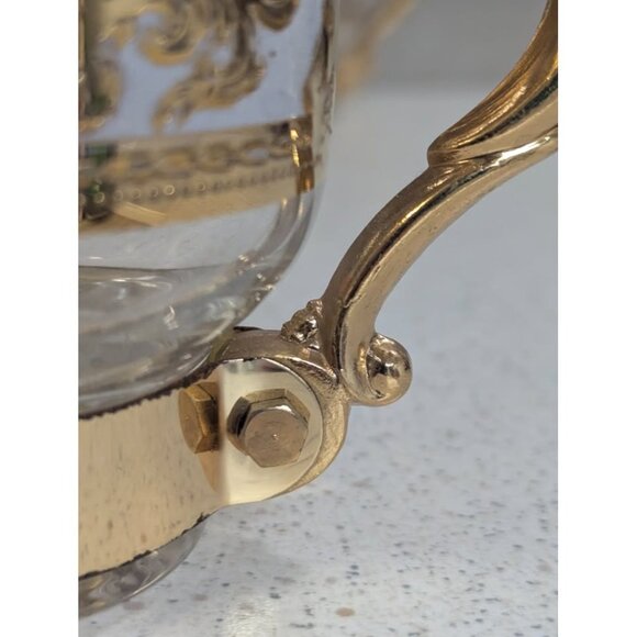 Russian Martini Pitcher and Glasses with Raised Embossed Gold Trim - Picture 4 of 10